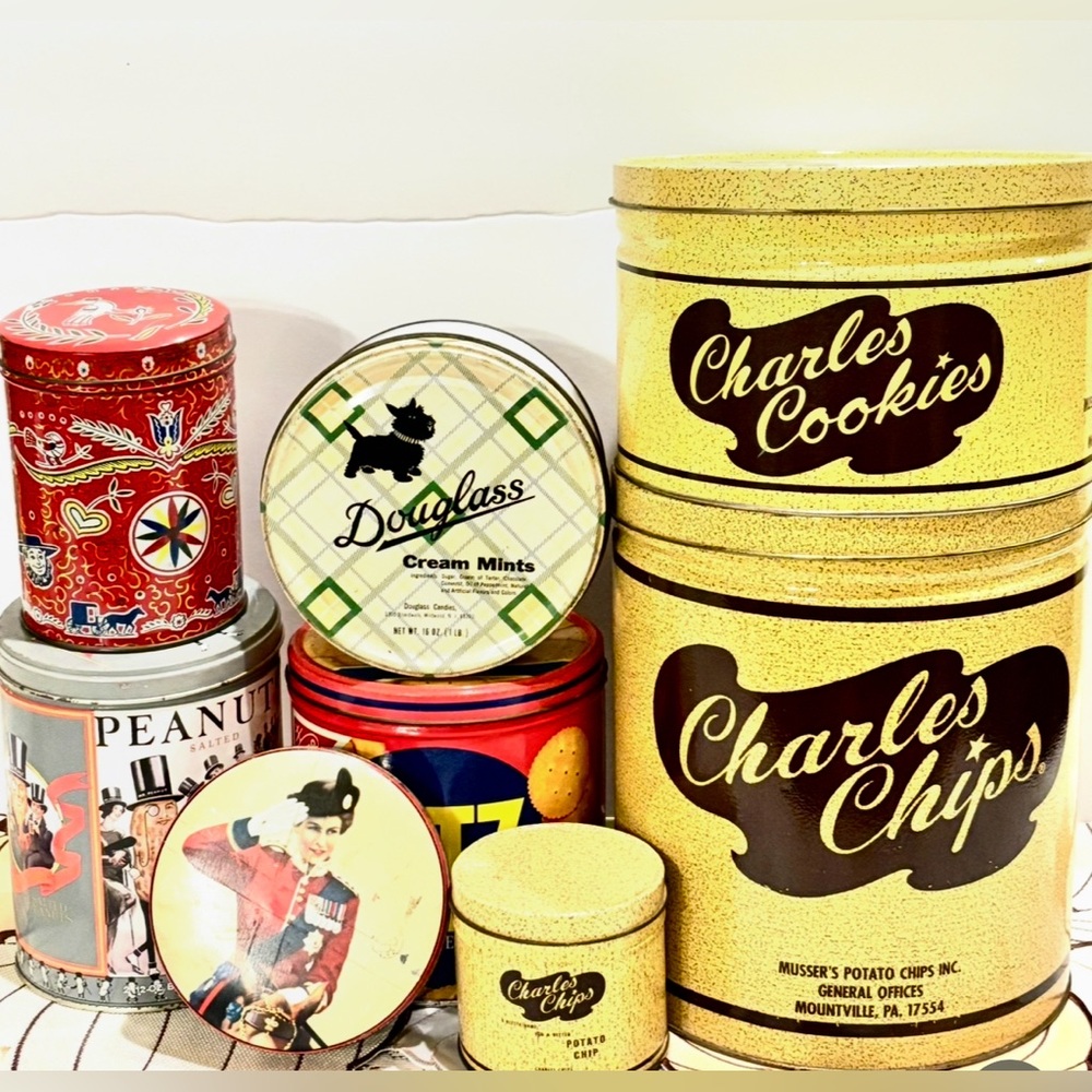 Lot of 8 Vintage Tins